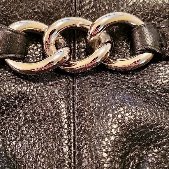 Coach Chic Black Pebbled Leather Wristlet with Silver Accents Hangtag - Picture 2 of 7